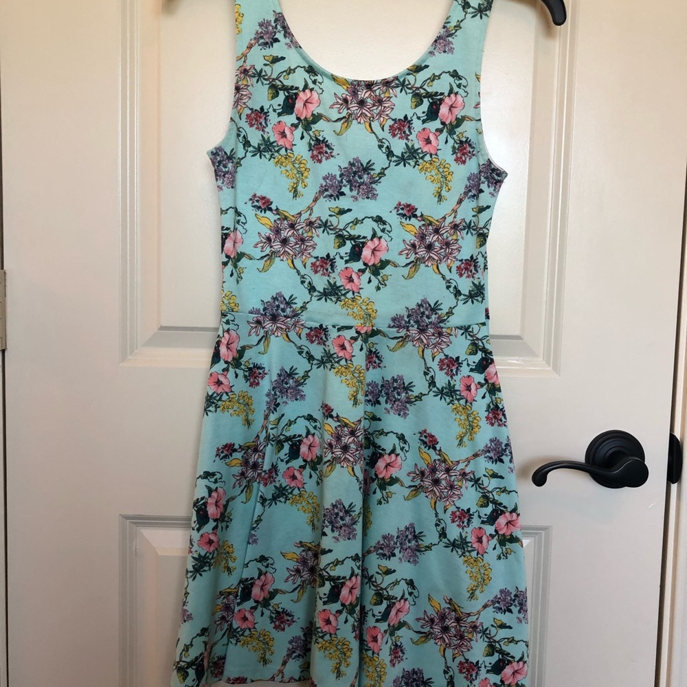 light blue floral dress